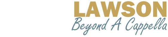 Logo for Jerry Lawson Music, links to home, logo text says Jerry Lawson, Beyond A Cappella